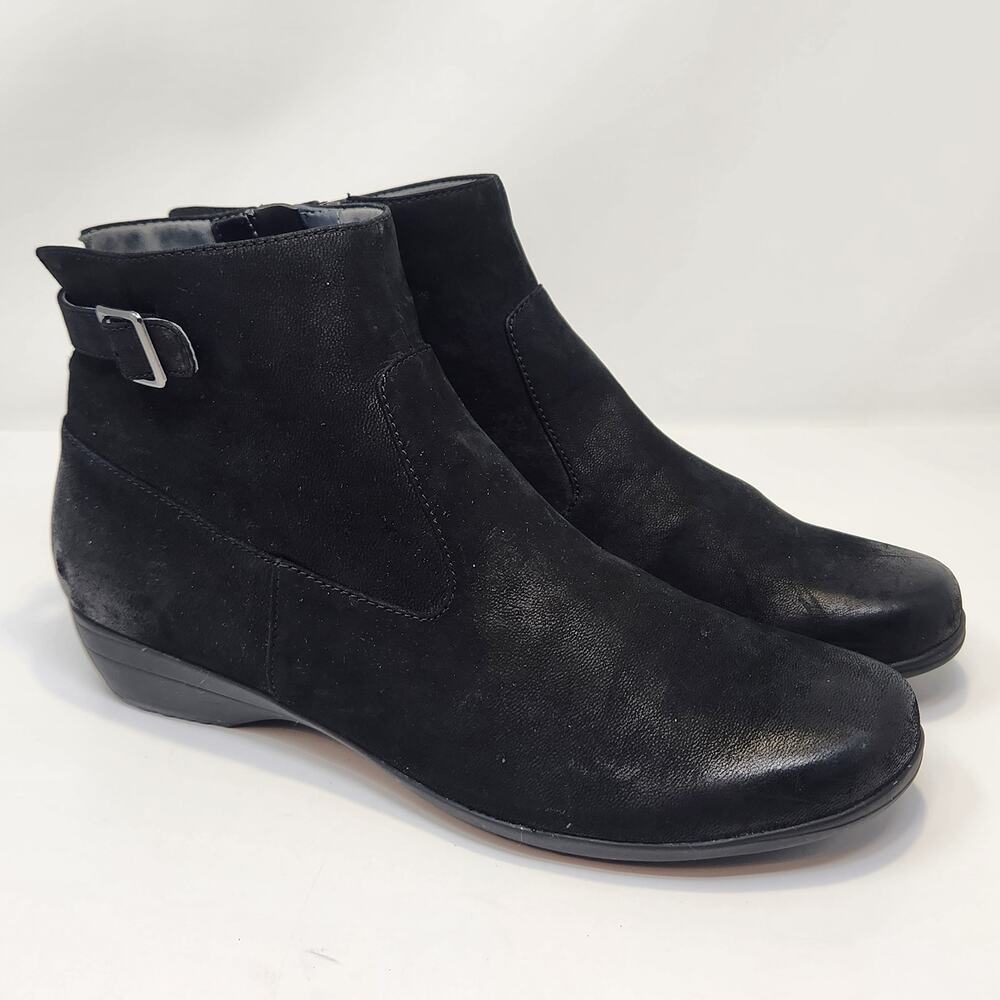 Dansko Finnley Black Leather Ankle Boot Booties Women Size 42 US 11.5 Comfort